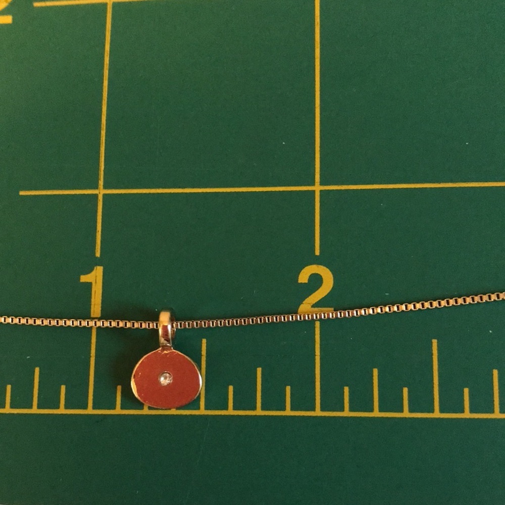 Dainty Rhinestone Gold Pendant on Box Chain - Picture 7 of 7